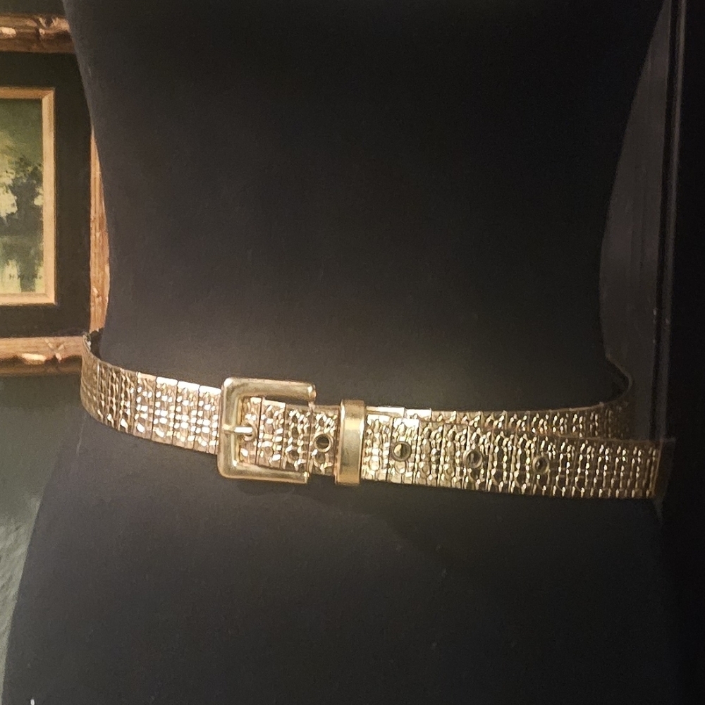 Vintage Gold Textured Belt Small Medium